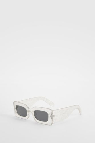 Womens Clear Glitter Frame Sunglasses - - One Size - boohoo - Modalova