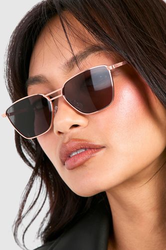 Womens Aviator Tinted Frame Sunglasses - - One Size - boohoo - Modalova
