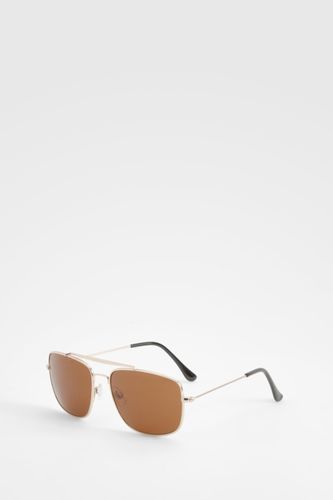 Womens Tinted Lens Aviator Sunglasses - - One Size - boohoo - Modalova