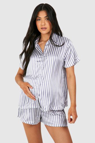 Womens Maternity Stripe Short Pyjama Set - - 10 - boohoo - Modalova