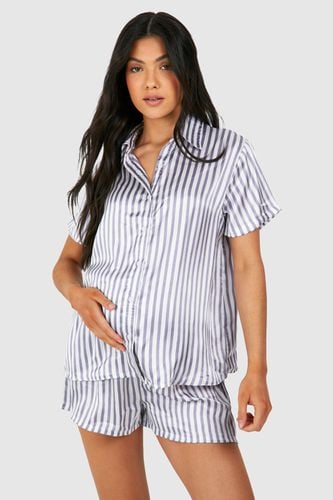 Womens Maternity Stripe Short Pyjama Set - - 12 - boohoo - Modalova