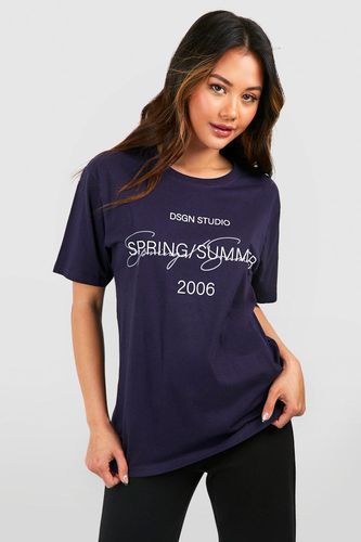 Womens Dsgn Studio Pocket Print Oversized T-shirt - - M - boohoo - Modalova