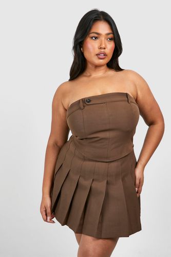 Womens Plus Woven Pleated Mini Skirt - - 20 - boohoo - Modalova