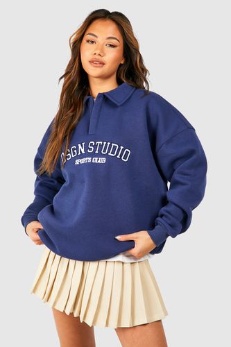 Womens Dsgn Studio Embroidered Collar Detail Oversized Sweatshirt - - XL - boohoo - Modalova