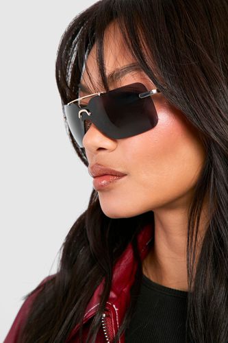 Womens Visor Metal Frame Sunglasses - - One Size - boohoo - Modalova