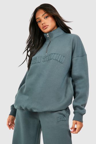 Womens Dsgn Studio Self Fabric Applique Half Zip Sweatshirt - - XL - boohoo - Modalova