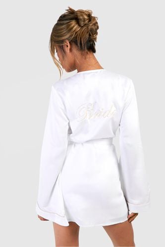 Womens Bride Flare Sleeve Short dressing gown - - 12 - boohoo - Modalova