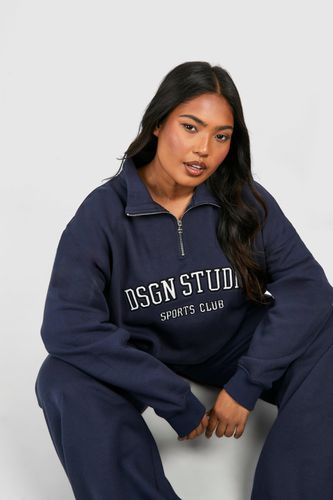 Womens Dsgn Studio Applique Oversized Half Zip Sweatshirt - - 18 - boohoo - Modalova