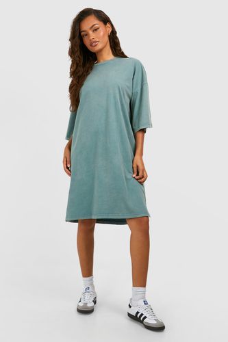 Womens Acid Wash Oversized T-shirt Dress - - 10 - boohoo - Modalova