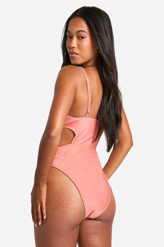 Womens Wooden Bead Strappy Cut Out Swimsuit - - 12 - boohoo - Modalova