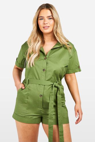 Womens Plus Utility Cargo Playsuit - - 18 - boohoo - Modalova