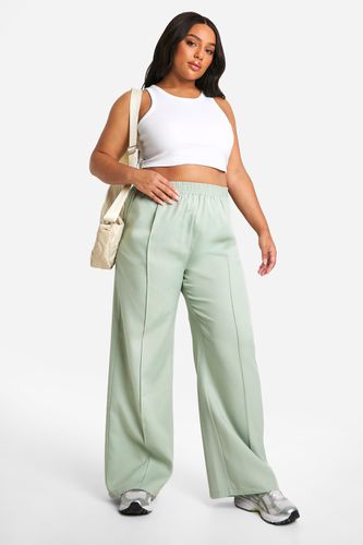 Womens Plus Woven Seam Detail Wide Leg Trouser - - 22 - boohoo - Modalova