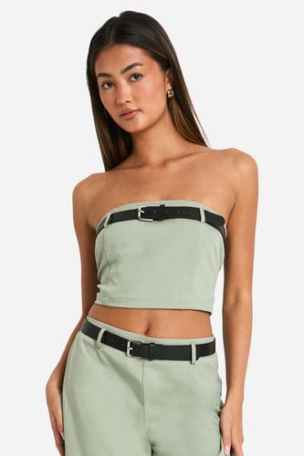 Womens Belt Detail Bandeau - - 14 - boohoo - Modalova