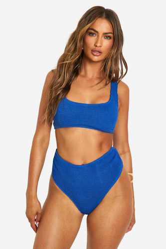 Womens Premium Crinkle High Waisted Bikini Brief - - 10 - boohoo - Modalova
