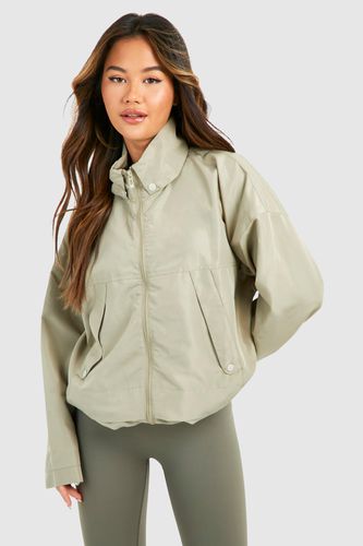 Womens Popper Detail Oversized Jacket - - 10 - boohoo - Modalova
