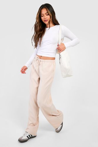 Womens Drawstring Waist Wide Leg Trouser - - L - boohoo - Modalova