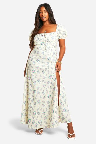 Womens Plus Woven Floral Printed Milkmaid Midaxi Dress - - 16 - boohoo - Modalova