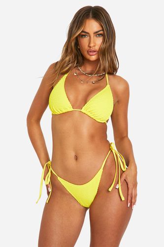 Womens Crinkle Triangle Bikini Top - - 10 - boohoo - Modalova
