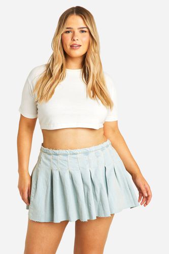 Womens Plus Pleated Micro Mini Denim Skirt - - 16 - boohoo - Modalova