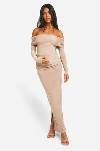 Womens Maternity Slinky Ruched Top And Skirt Co-ord - - 16 - boohoo - Modalova