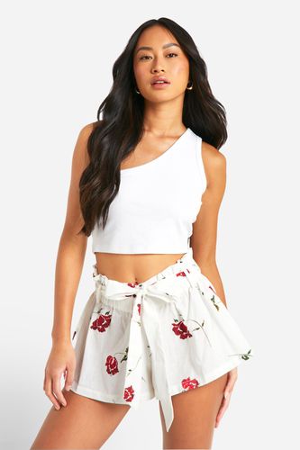 Womens Belted Floral Cotton Mini Skirt - - 10 - boohoo - Modalova