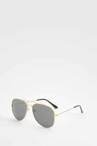 Womens Gold Frame Aviator Sunglasses - - One Size - boohoo - Modalova