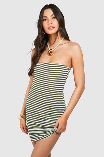Womens Stripe Bandeau Mini Dress - - 10 - boohoo - Modalova
