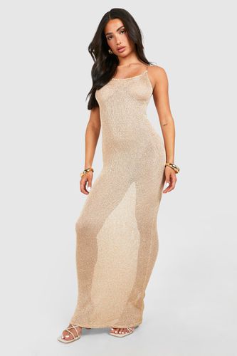 Womens Petite Sequin Knit Strappy Maxi Dress - - XS - boohoo - Modalova