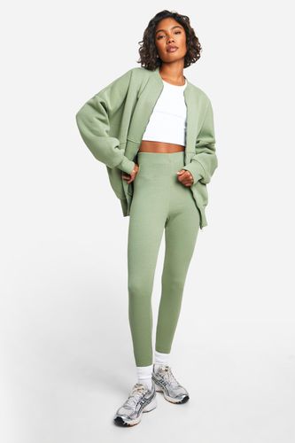 Womens Tall Zip Up Bomer & Rib Leggings Set - - 8 - boohoo - Modalova