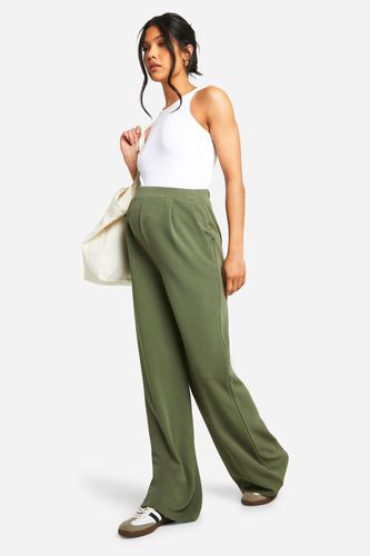 Womens Maternity Tailored Crepe Wide Leg Trouser - - 10 - boohoo - Modalova