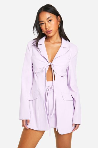 Womens Tie Front Detail Fitted Blazer - - 8 - boohoo - Modalova