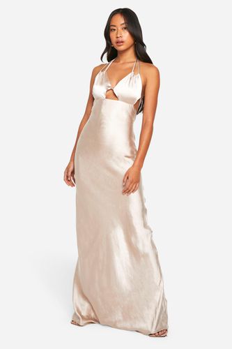 Womens Bridesmaid Satin Cut Out Maxi Dress - - 14 - boohoo - Modalova