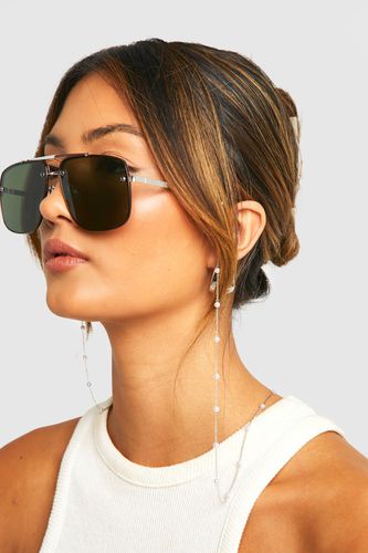 Womens Silver Pearl Detail Sunglasses Chain - - One Size - boohoo - Modalova