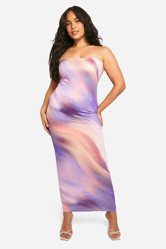 Womens Plus Marble Super Soft Bandeau Maxi Dress - - 16 - boohoo - Modalova