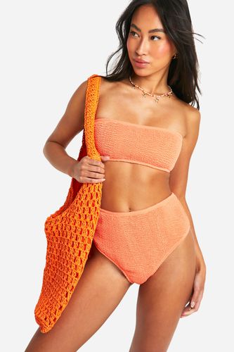 Womens Premium Crinkle Bandeau Tube Bikini Top - - 14 - boohoo - Modalova