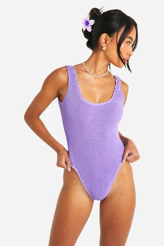 Womens Premium Crinkle Scoop Neck Swimsuit - - 16 - boohoo - Modalova
