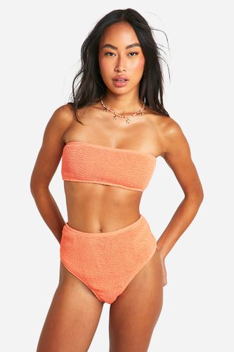 Womens Premium Crinkle High Waisted Bikini Brief - - 12 - boohoo - Modalova