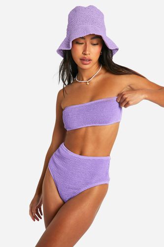 Womens Premium Crinkle High Waisted Bikini Brief - - 12 - boohoo - Modalova