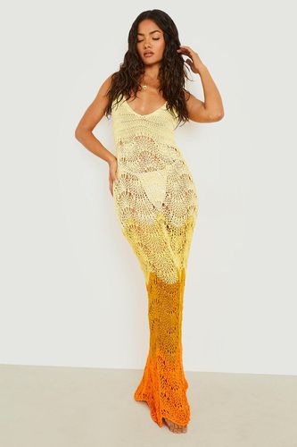 Womens Crochet Contrast Scallop Scoop Beach Dress - - S - boohoo - Modalova