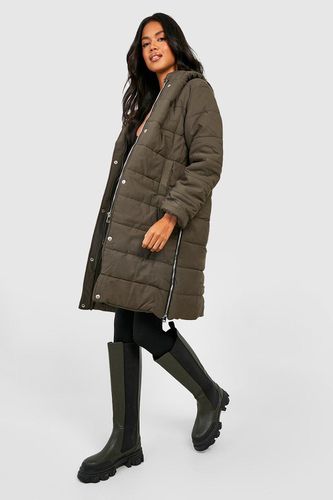 Womens Longline Puffer Jacket - - 16 - boohoo - Modalova