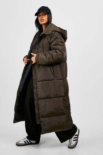 Womens Hooded Longline Puffer Jacket - - 16 - boohoo - Modalova