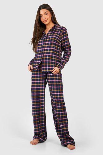 Womens Check Pyjama Trouser Set - - 10 - boohoo - Modalova