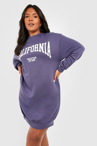 Womens Plus California Track Team Printed Sweat Dress - - 18 - boohoo - Modalova