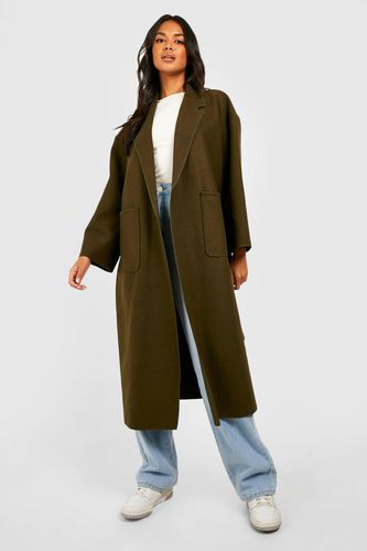 Womens Wool Look Oversized Belted Coat - - 12 - boohoo - Modalova