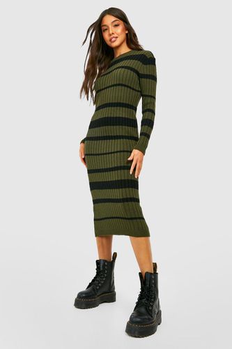 Womens Stripe Knitted Midi Dress - - S - boohoo - Modalova