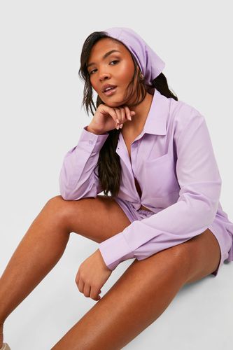 Womens Plus Shirt & Shorts Co-ord With Headscarf - - 16 - boohoo - Modalova