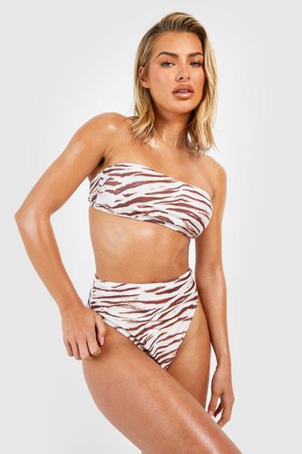 Womens Tiger Bandeau Tube Bikini Top - - 12 - boohoo - Modalova