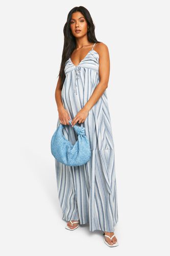 Womens Maternity Linen Look Striped Strappy Maxi Dress - - 16 - boohoo - Modalova