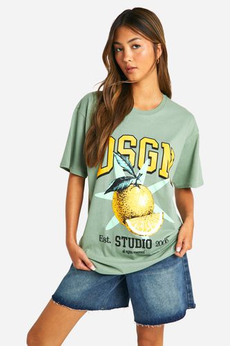 Womens Dsgn Studio Orange Varsity Oversized T-shirt - - XS - boohoo - Modalova