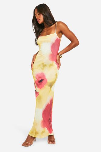 Womens Sheer Floral Strappy Maxi Dress - - 10 - boohoo - Modalova